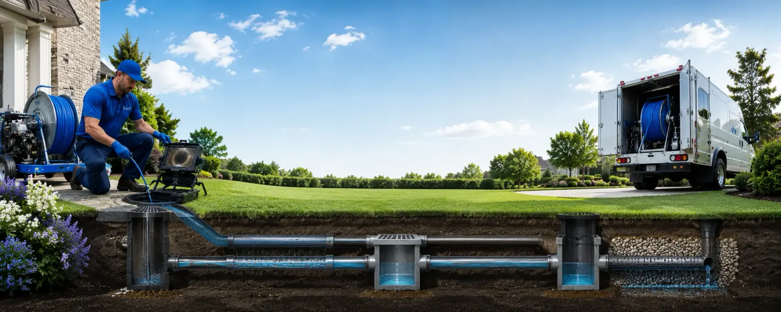 Outdoor drain cleaning information for River, KY
